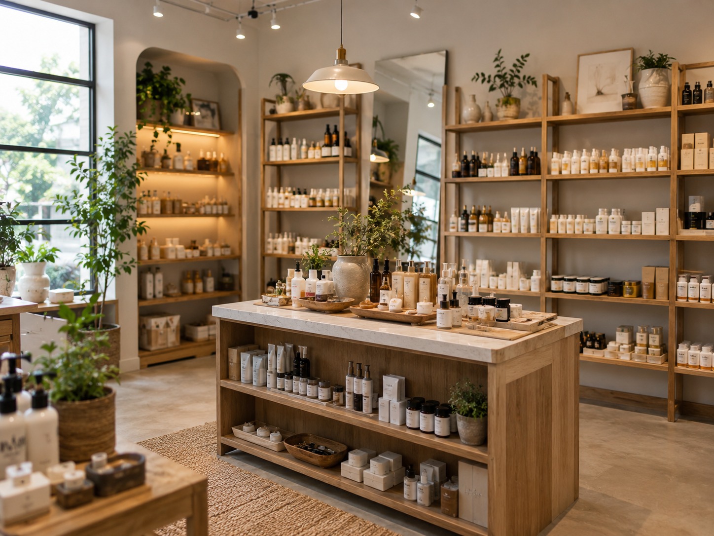 Modern independent retail store with neatly organized products and shelves